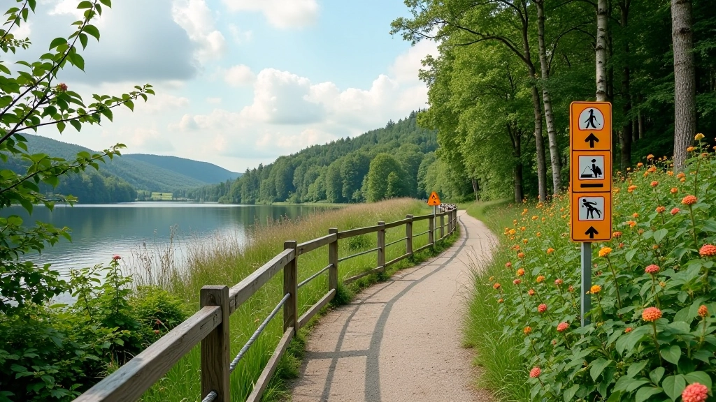 Pėsčiųjų maršrutas su aiškiomis ženklais